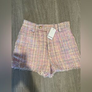 Walter Baker Cream and Pink Textured twitted shorts Sz 2 new
